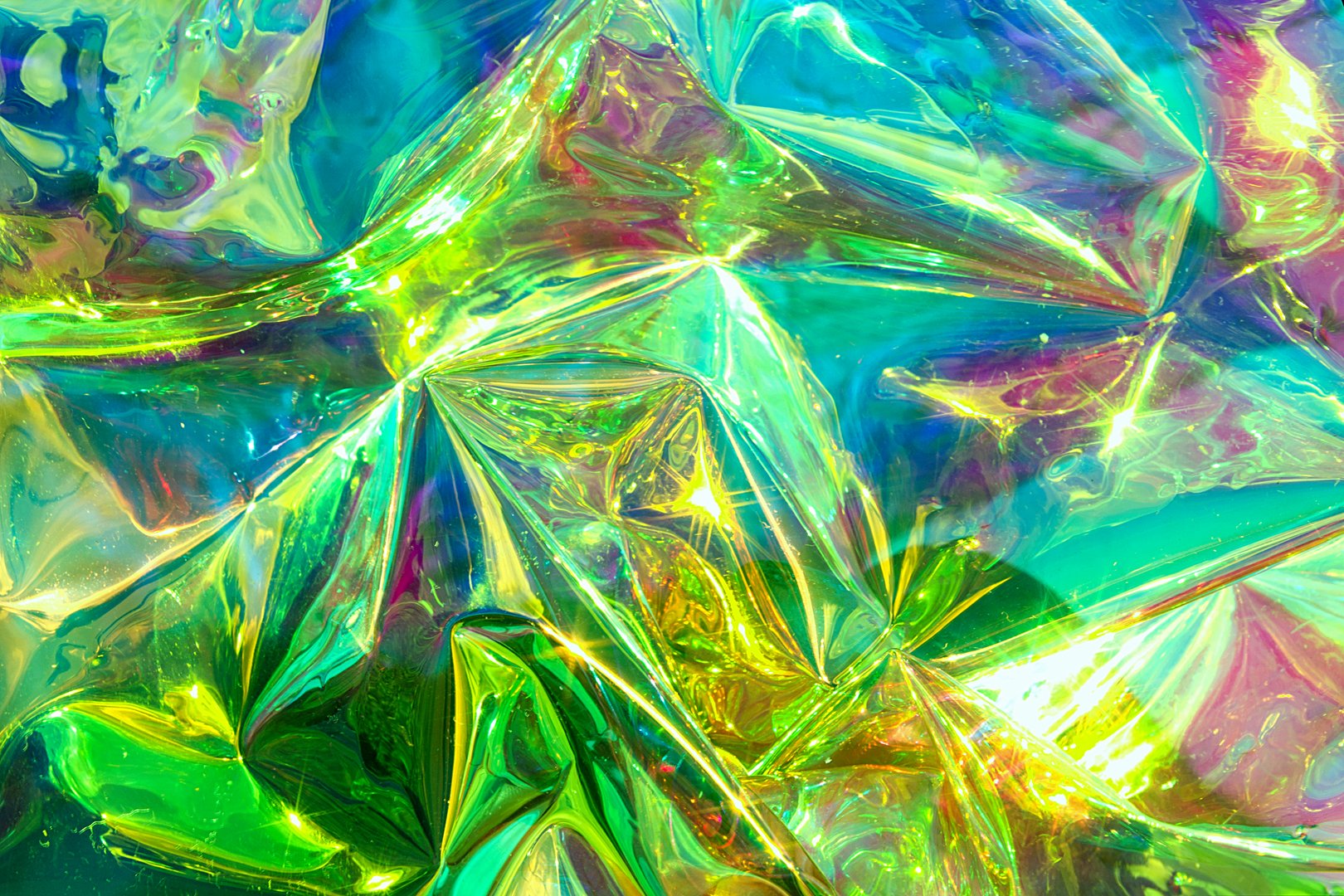 Holographic spectrum texture background. Abstract gradient rainbow green colorful.