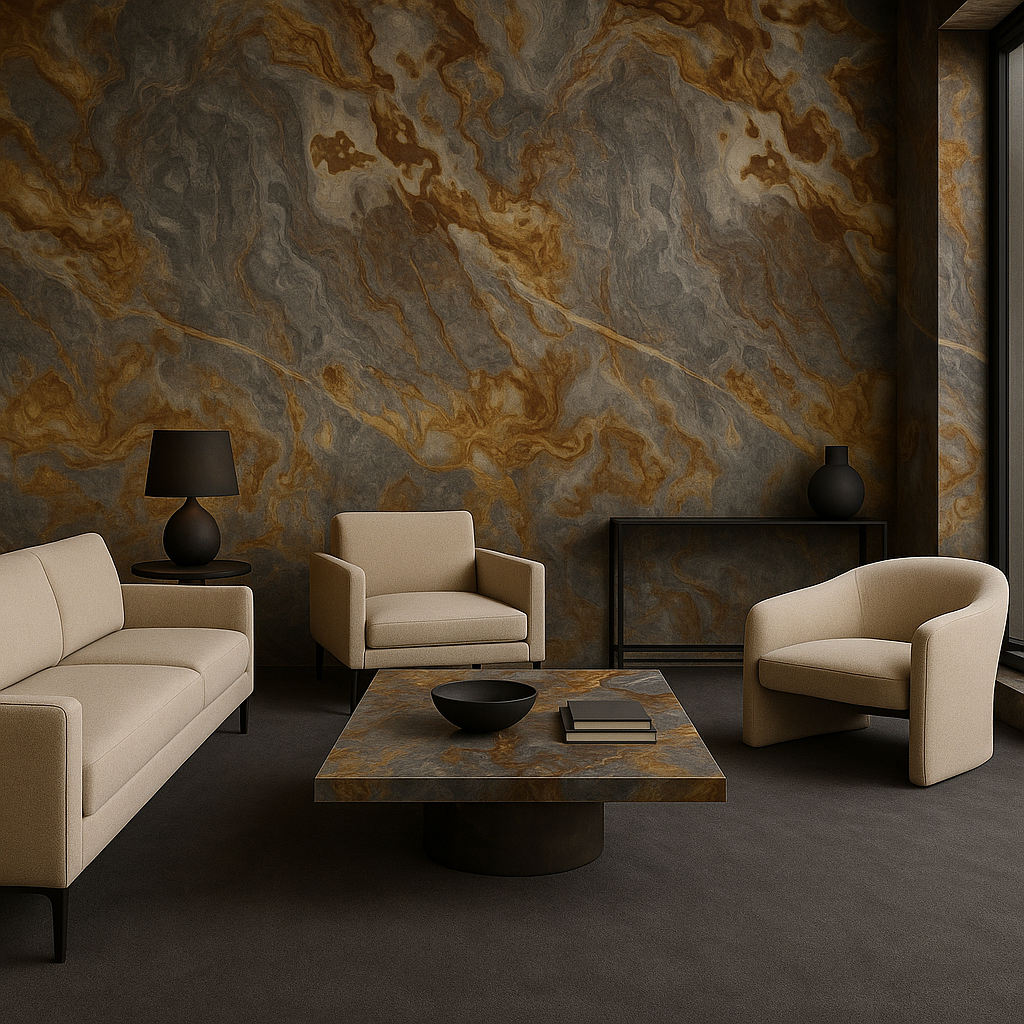 Arabeska Cobre - PVC Mármol Premium