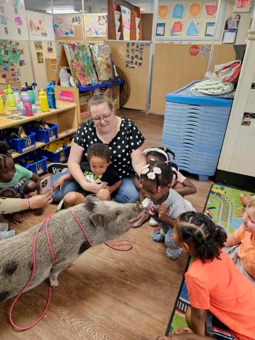 Child reading on floor