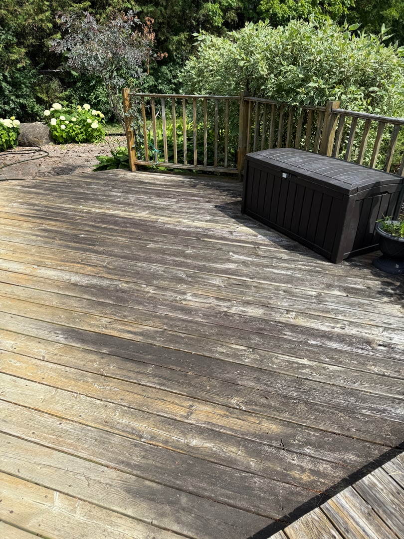 Deck pressure washing before