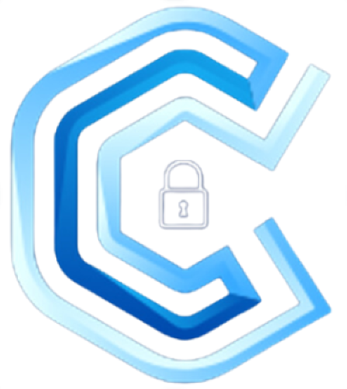 Stylized blue "C" logo with a lock symbol in the center, suggesting a focus on security or privacy.