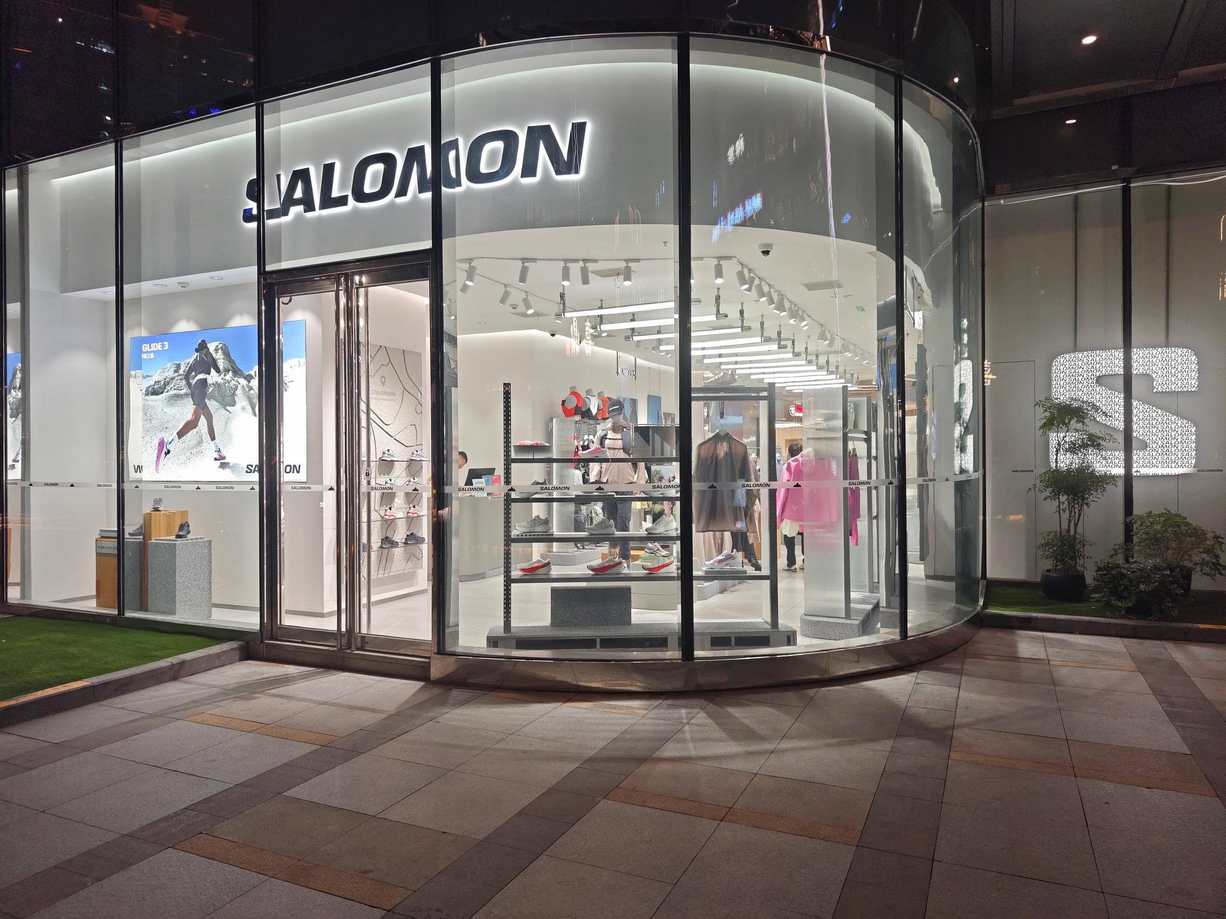 Shanghai,China-Sep.6th 2025: SALOMON store exterior on street