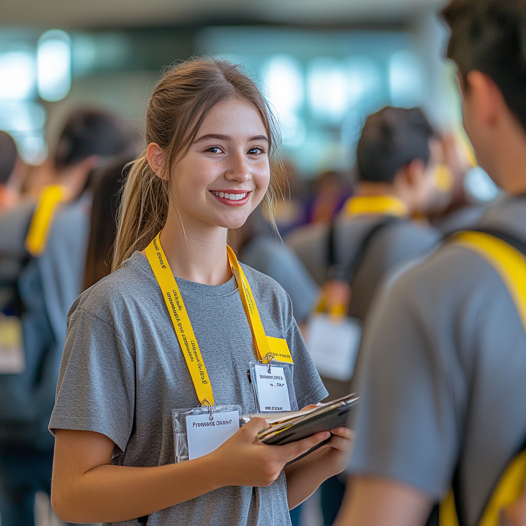 Airport arrival support team helping students with luggage and guidance