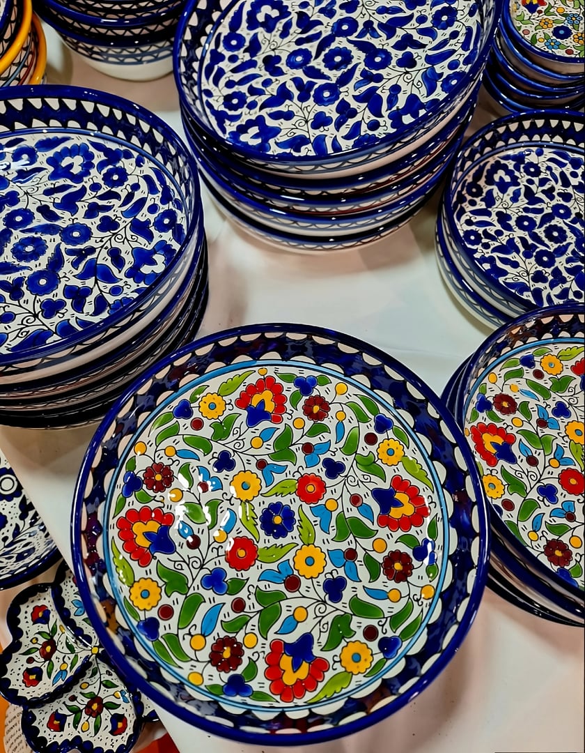 Colorful ceramic plates