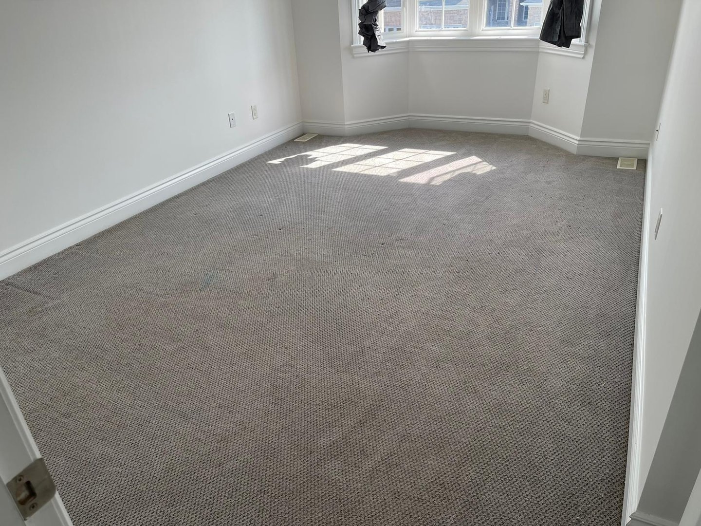 Carpet before professional cleaning showing stains and dirt