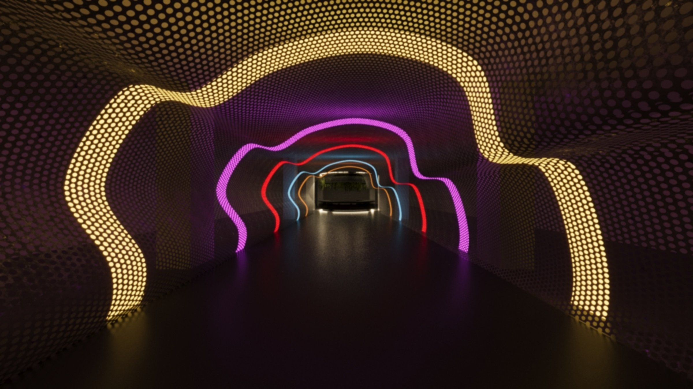 Transparent colorful led model