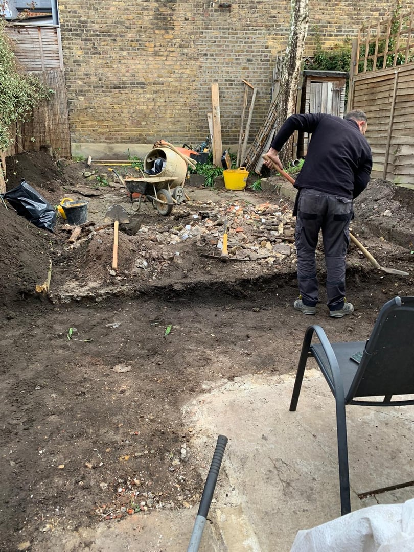 Before landscaping work