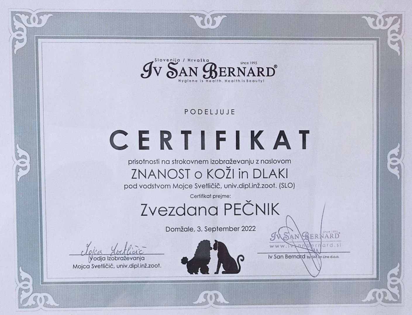 Certifikat Zvezdana