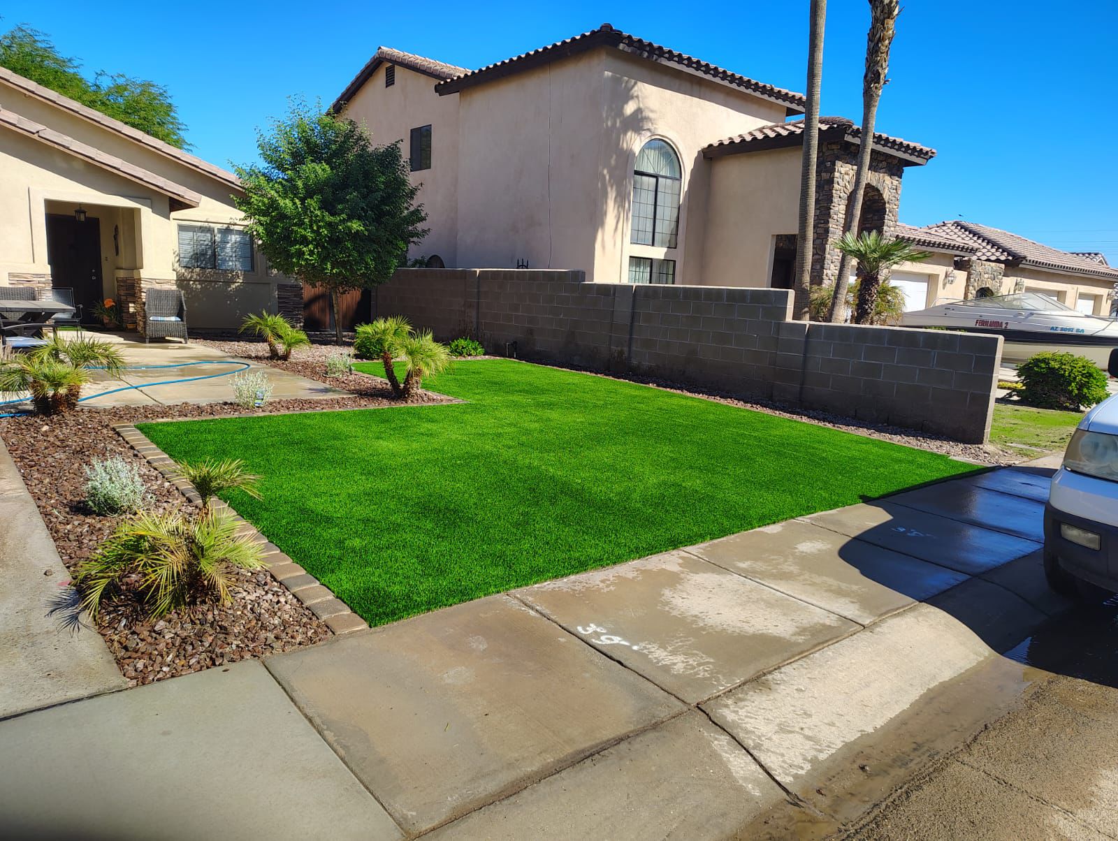Professional artificial turf installation