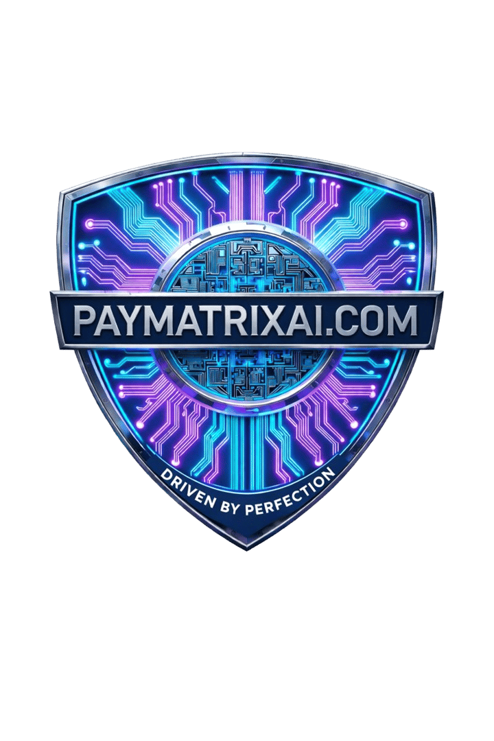 PayMatrixAI logo - AI-orchestrated payment platform offering instant settlements, fraud detection, and multi-currency support