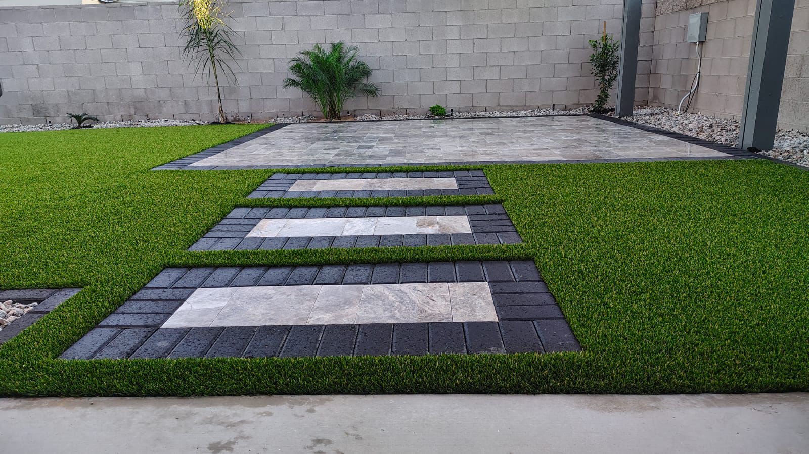 Pavers and travertine installation