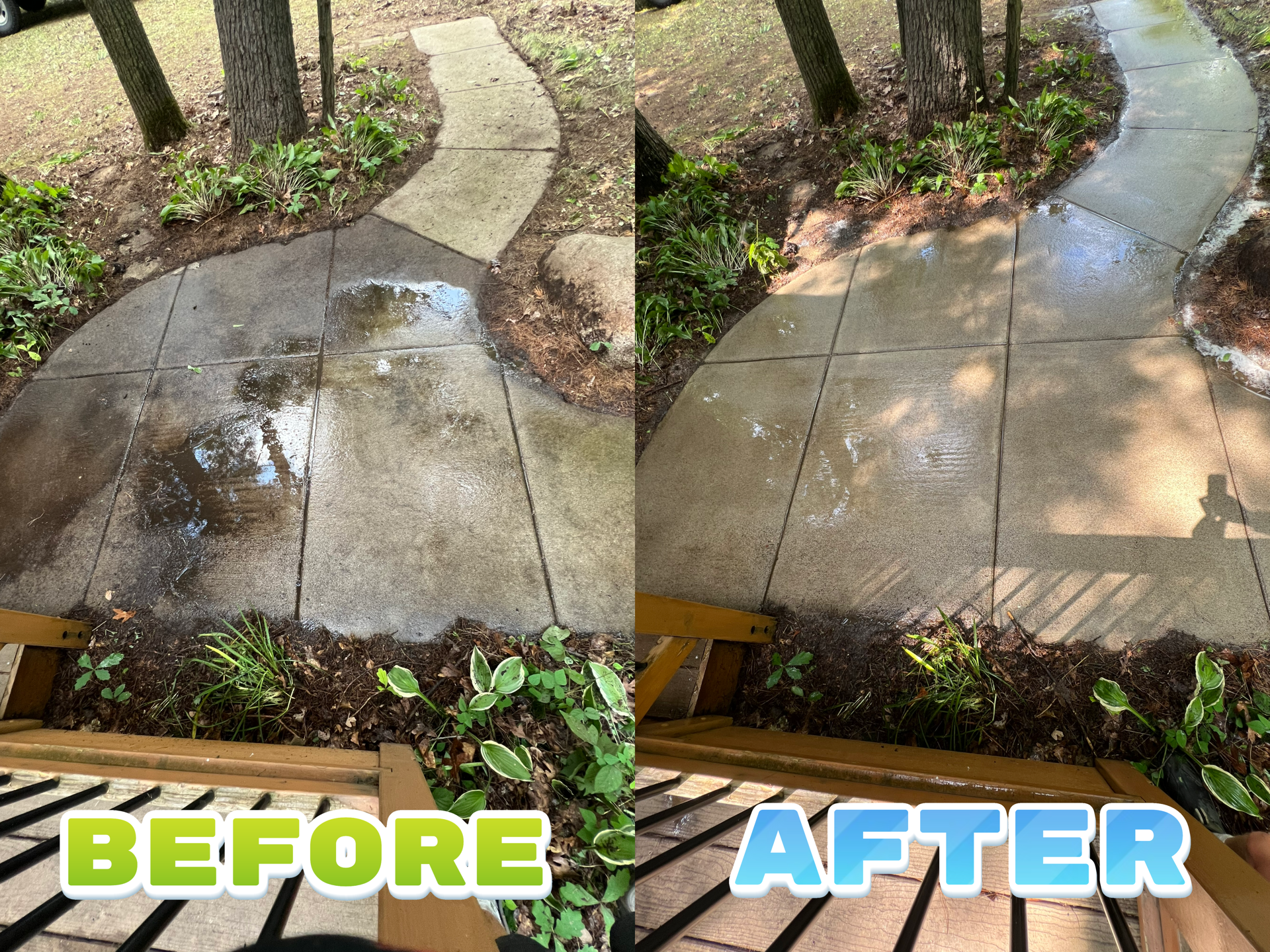 Before and after exterior cleaning project