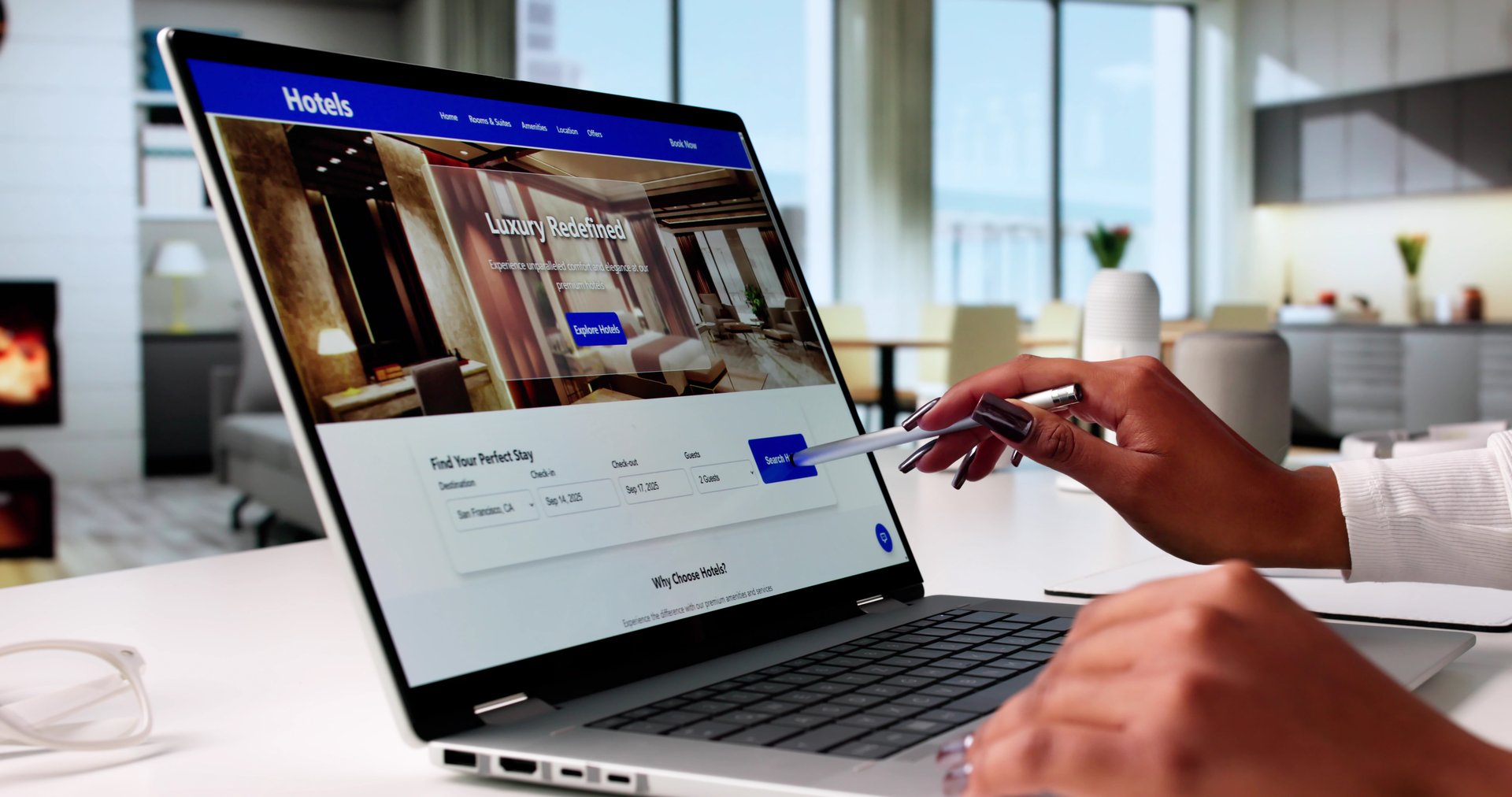 Woman Booking Hotel Online, African American Female Travel Agent Planning