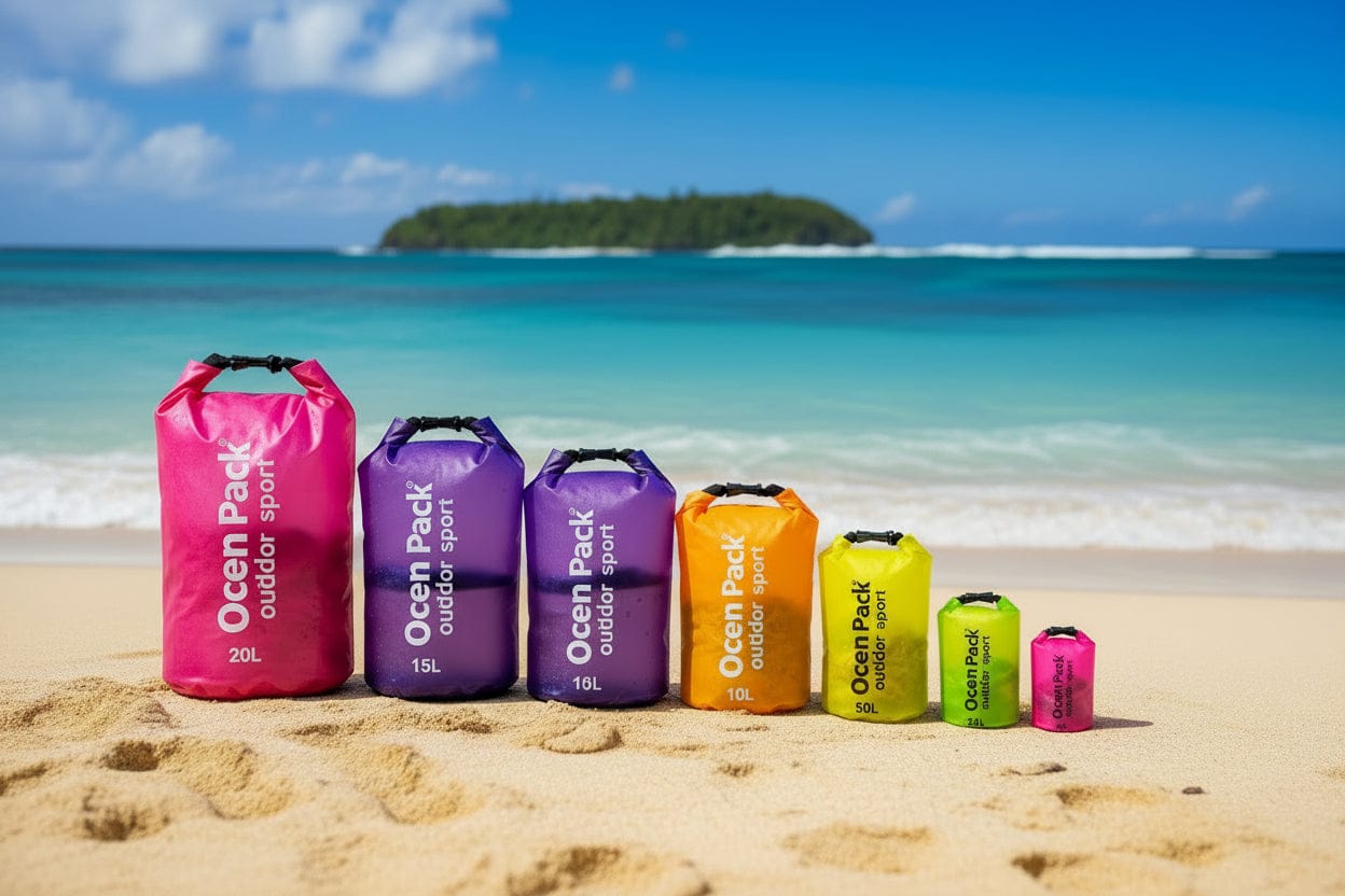 Sacs étanches PACIFIC DROP sur la plage