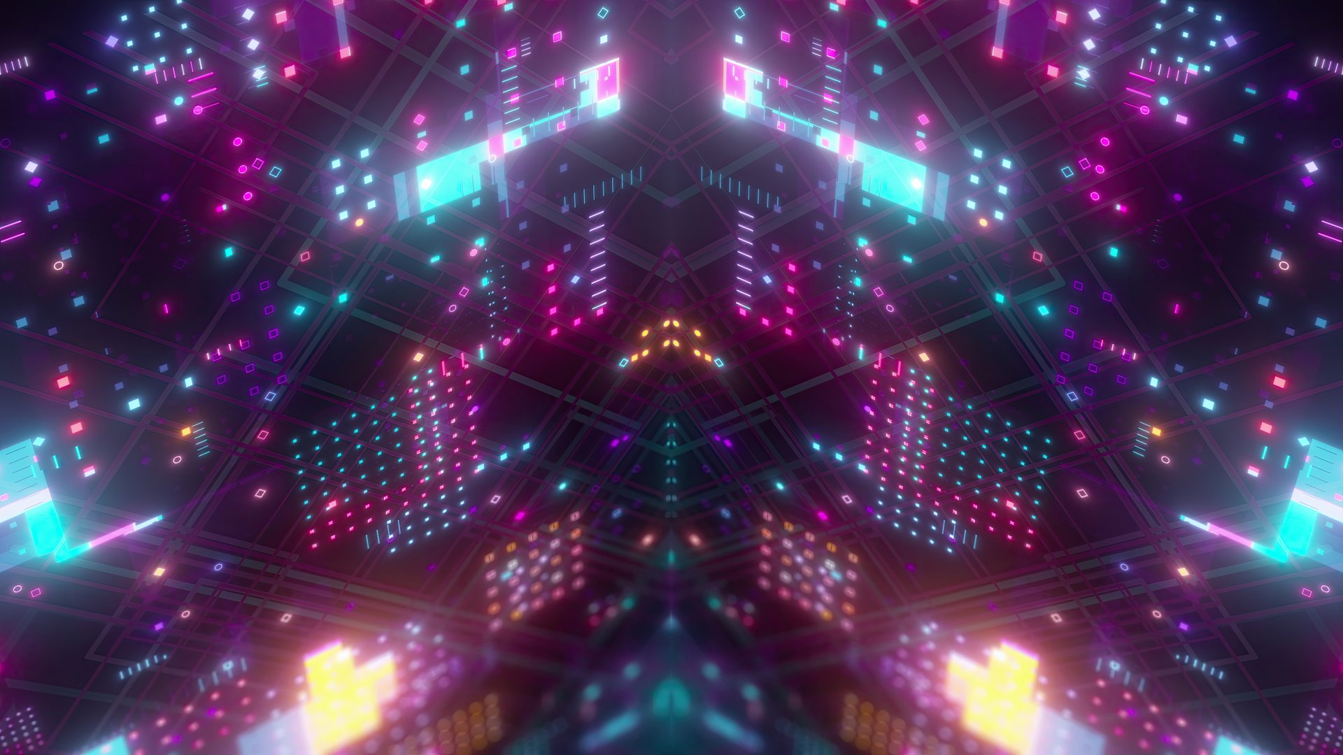 Cyberpunk abstract technology. Computer generated 3d render