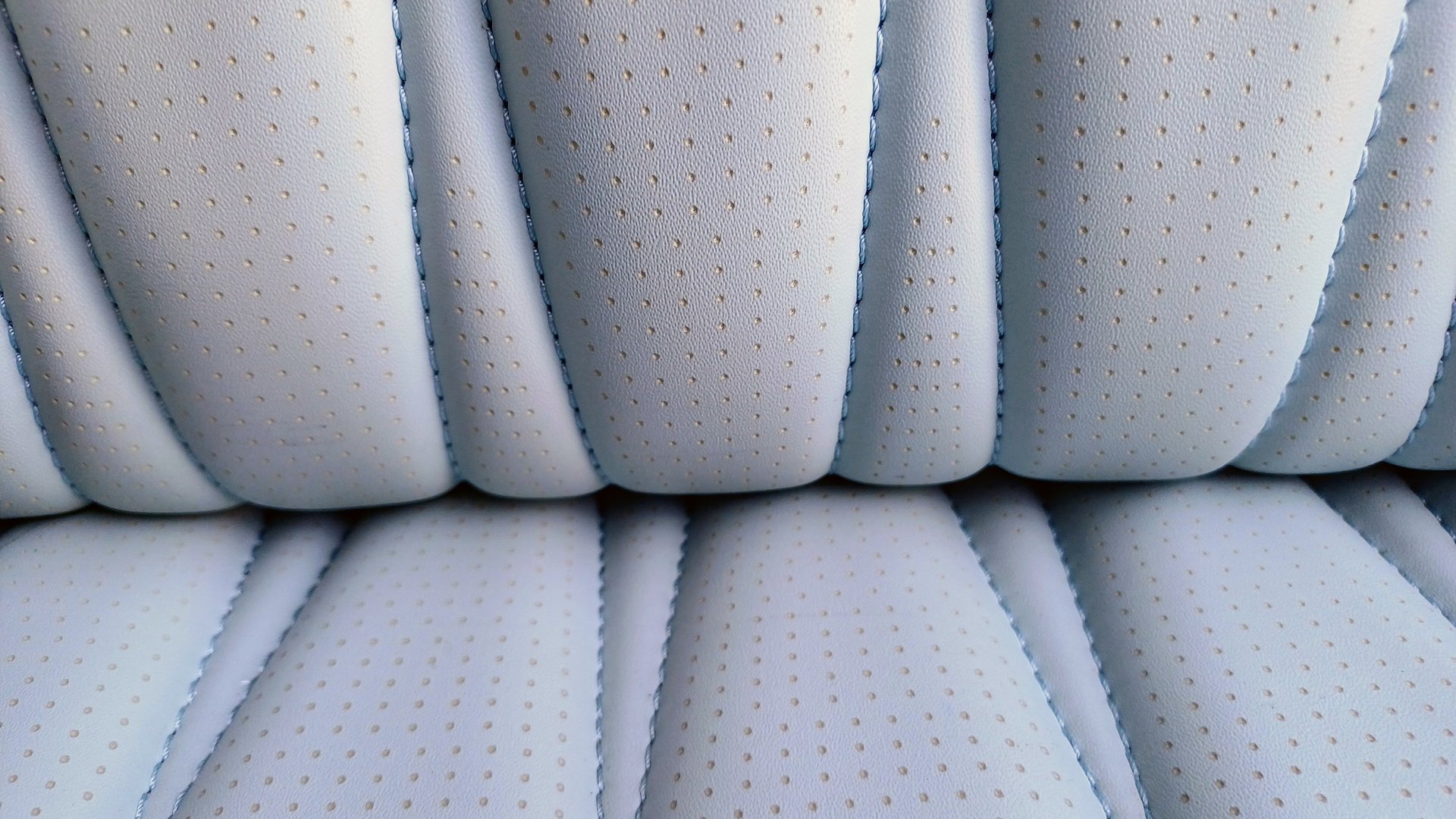 Perforated leather car seat details