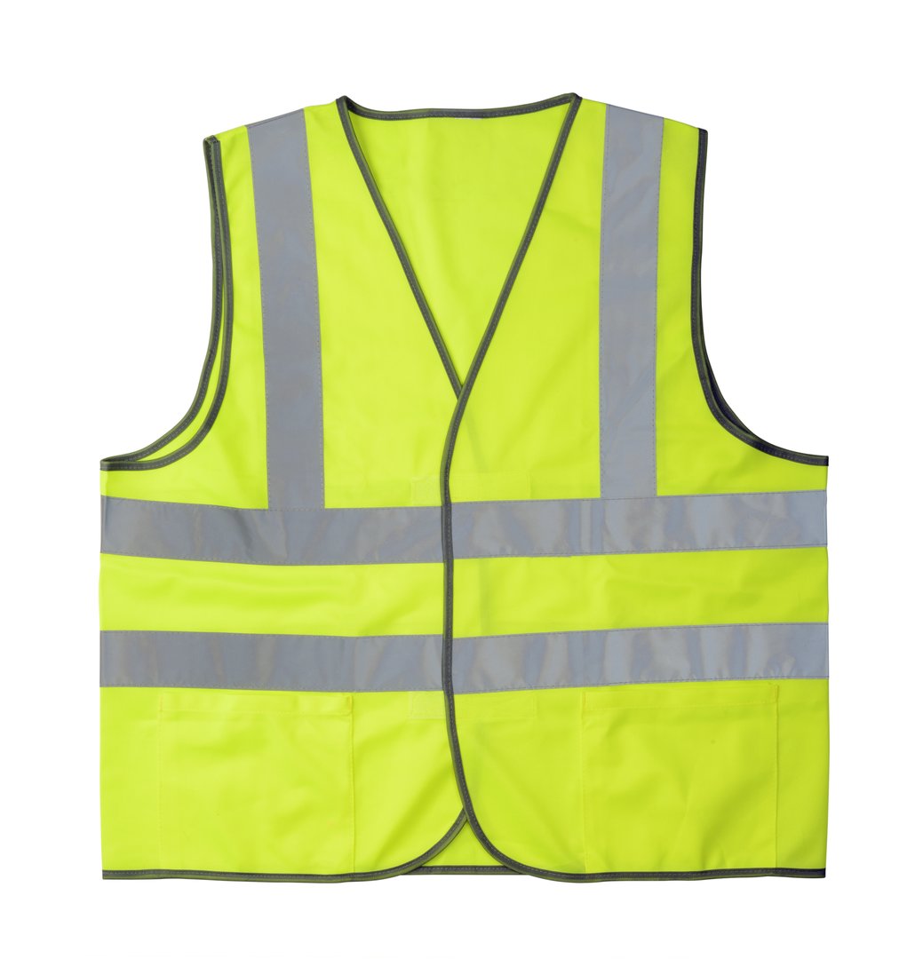 Yellow reflective vest isolated on white background