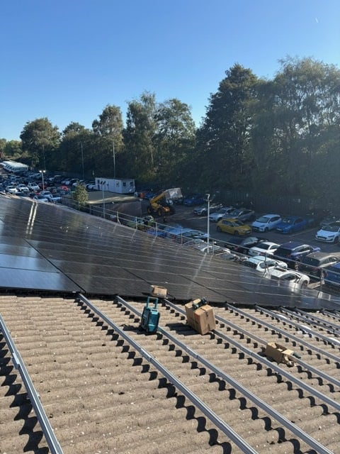 Car Time of Bury solar panel installation on commercial roof