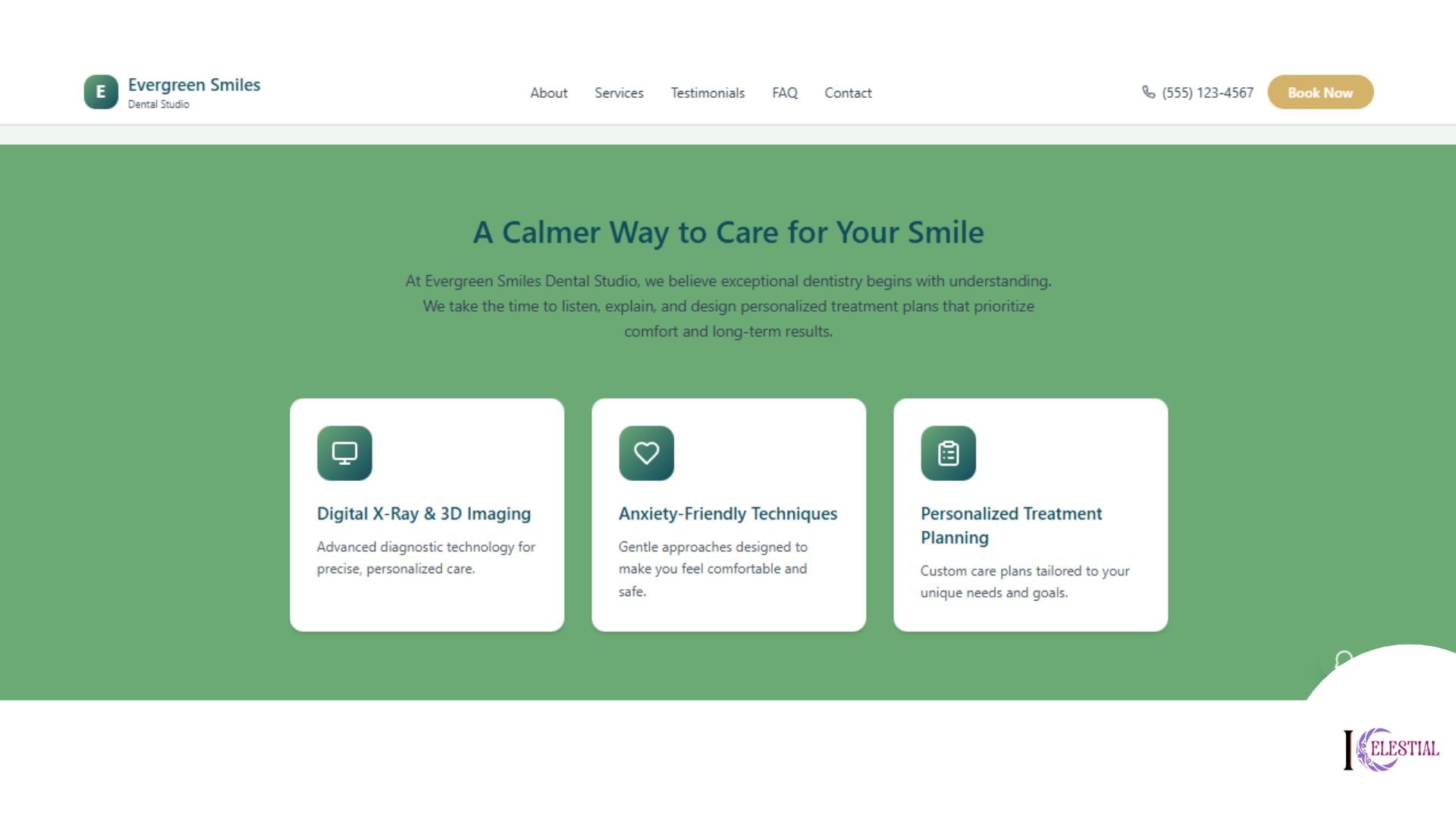 Evergreen Smiles Website Screenshot 2