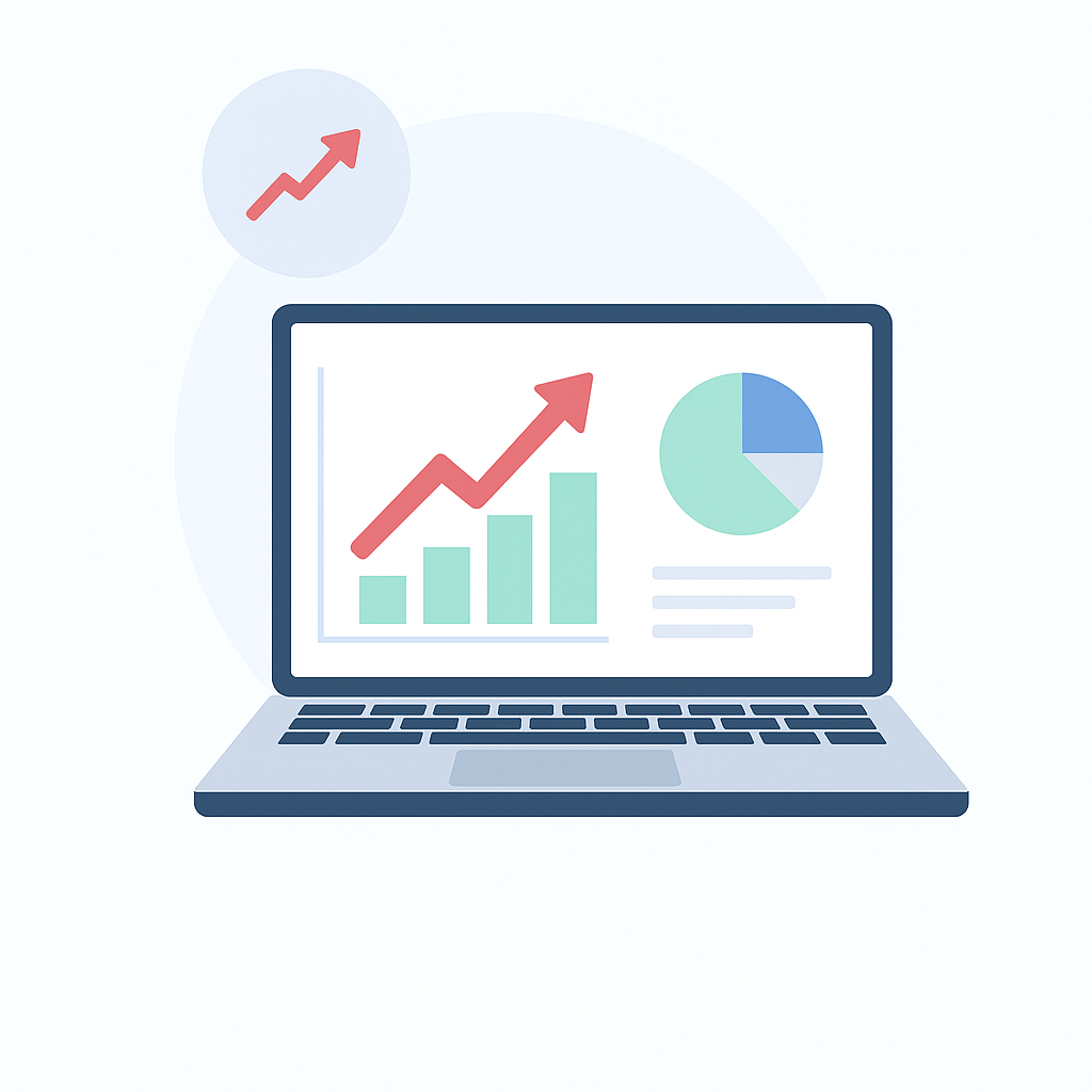 Analytics and reporting dashboard showing SEO performance metrics and data visualization