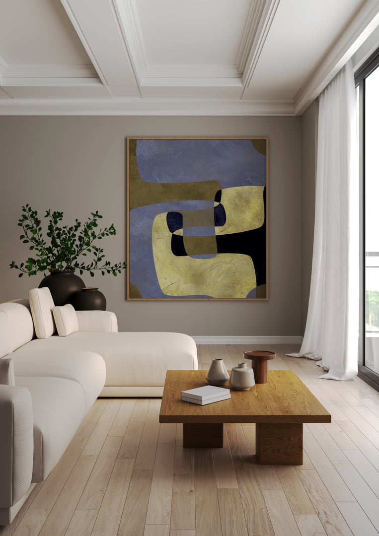 Large luxury modern bright interiors Living room mockup illustration 3D rendering image