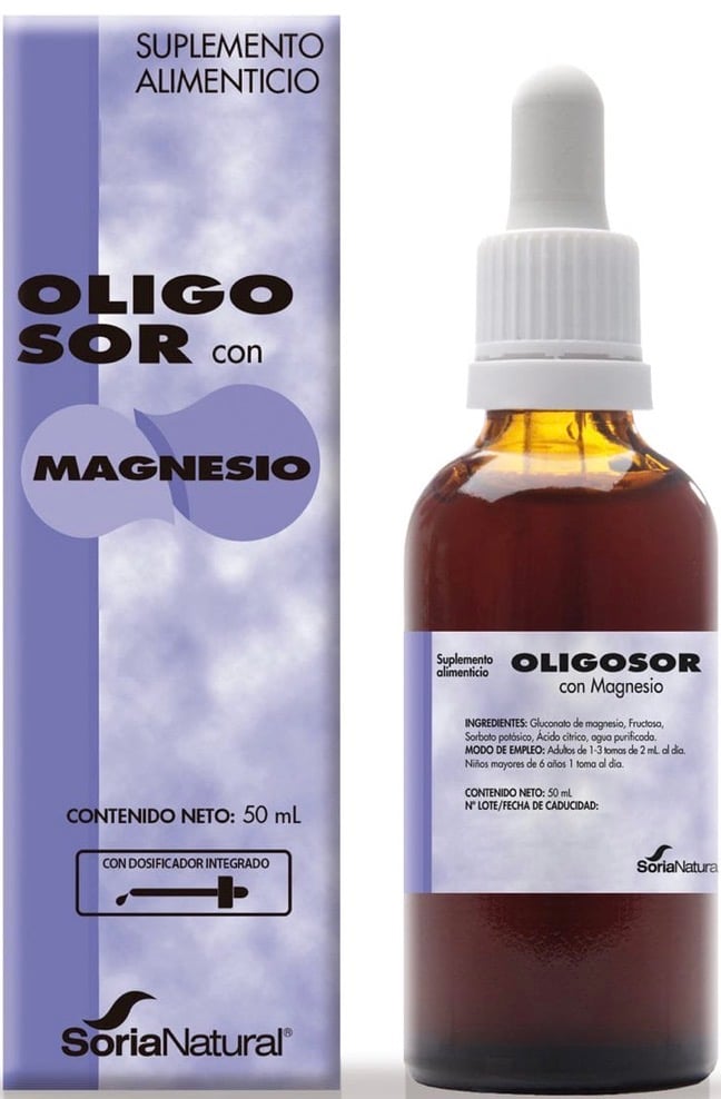 OLIGOSOR Magnesio Soria Natural gluconato ionizado para estrés y relajación muscular