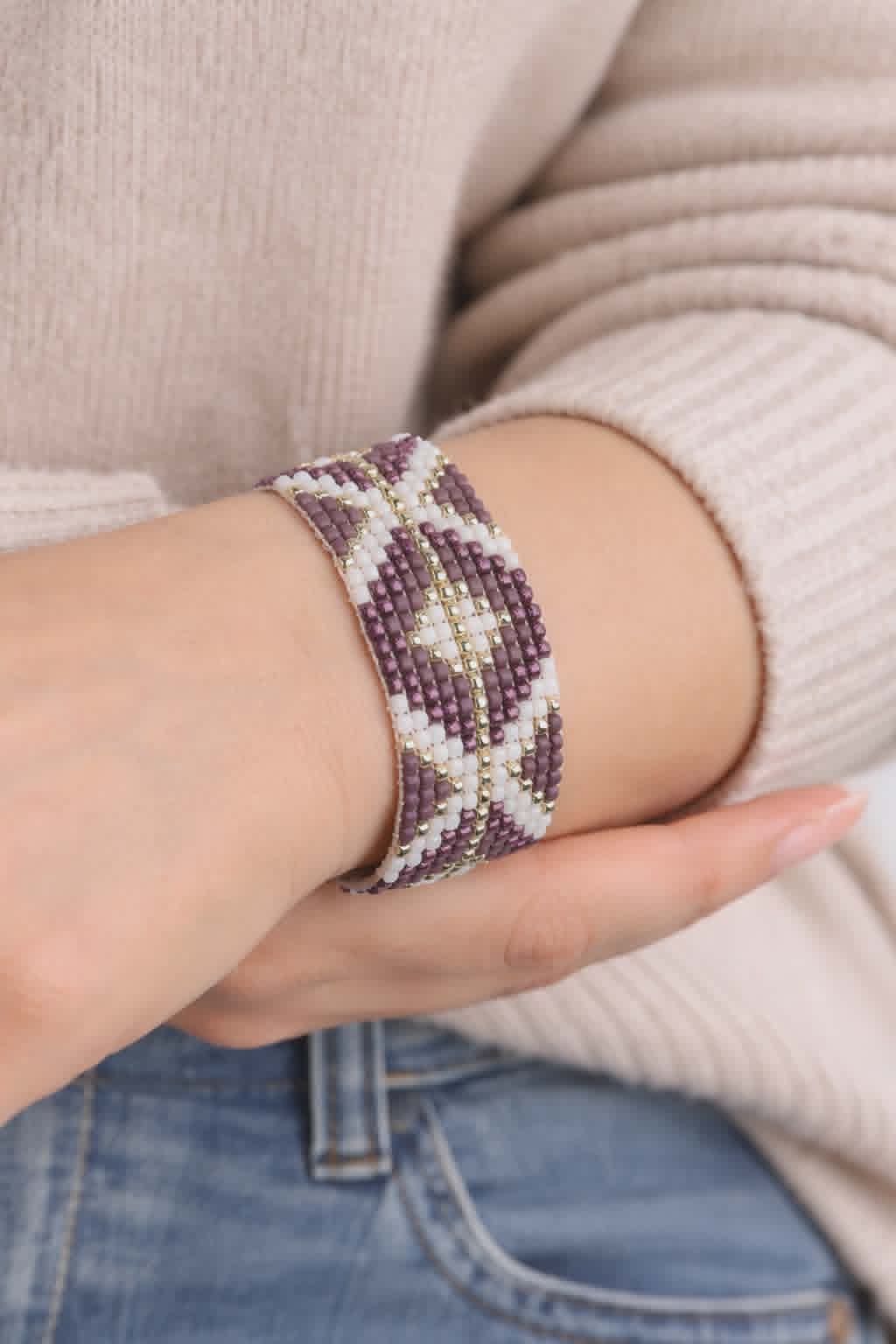 Bransoletki tkane na krośnie