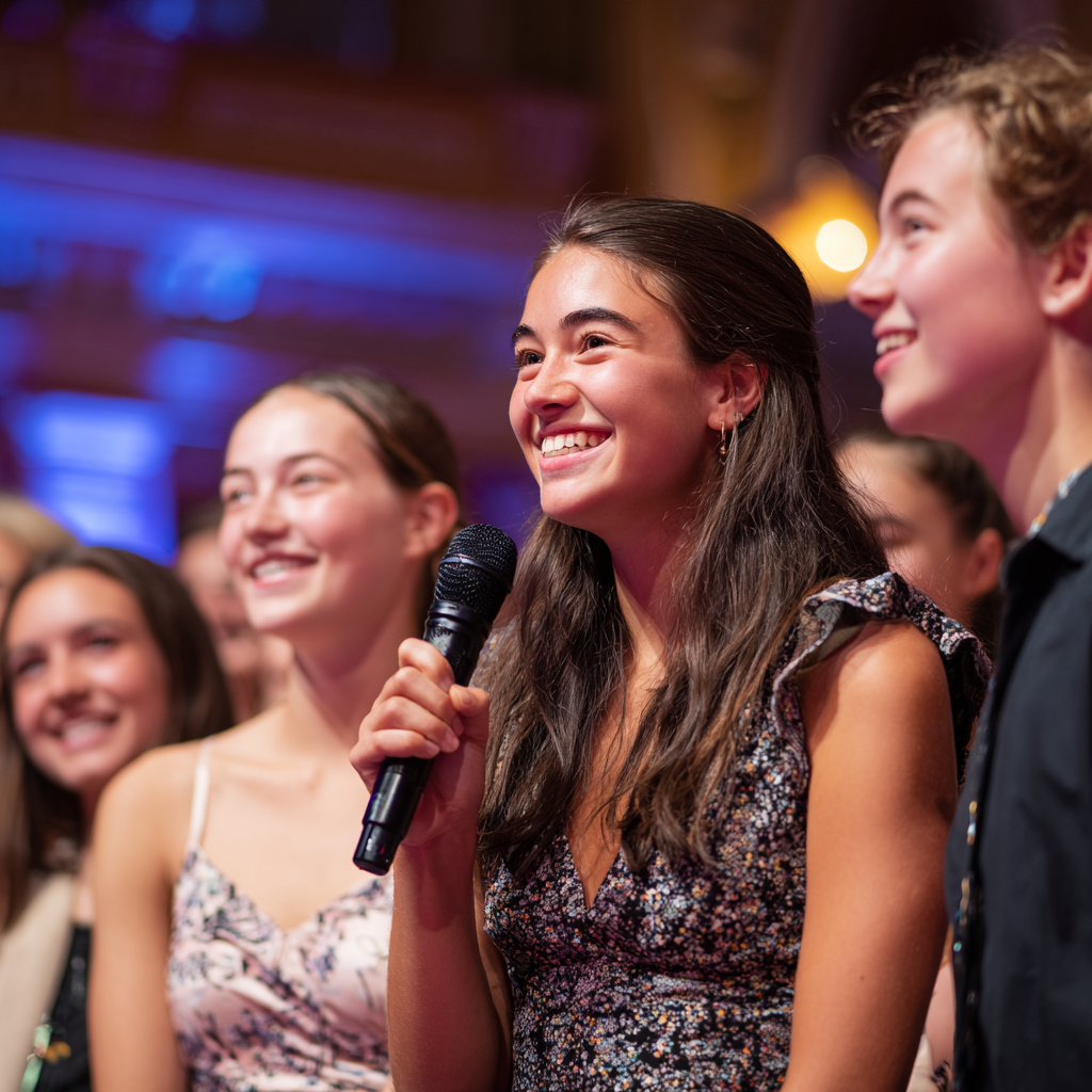 A diverse group of young adults working together on meaningful projects