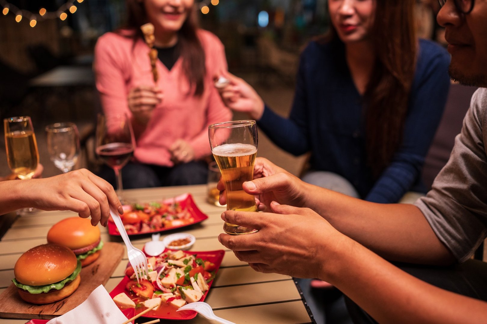 Celebrate whisky at an intimate party at a camping restaurant  group celebration.