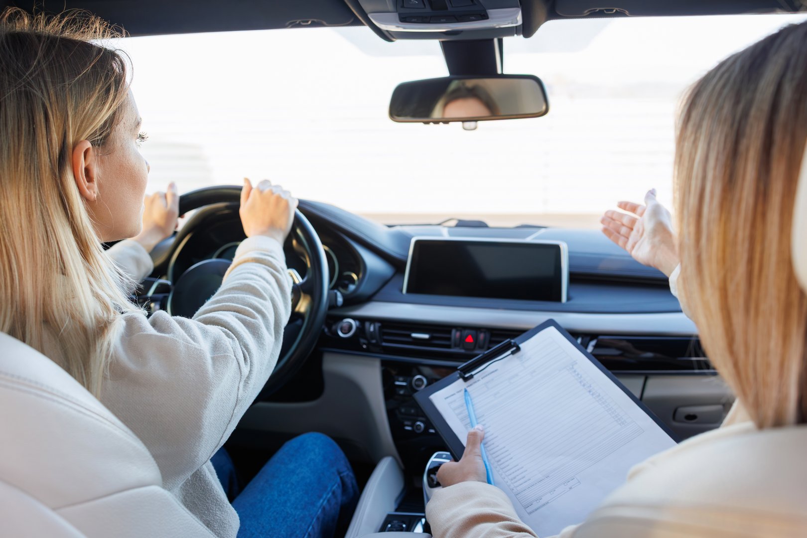 Student practicing parallel parking during Class 5 driving lesson in Surrey BC