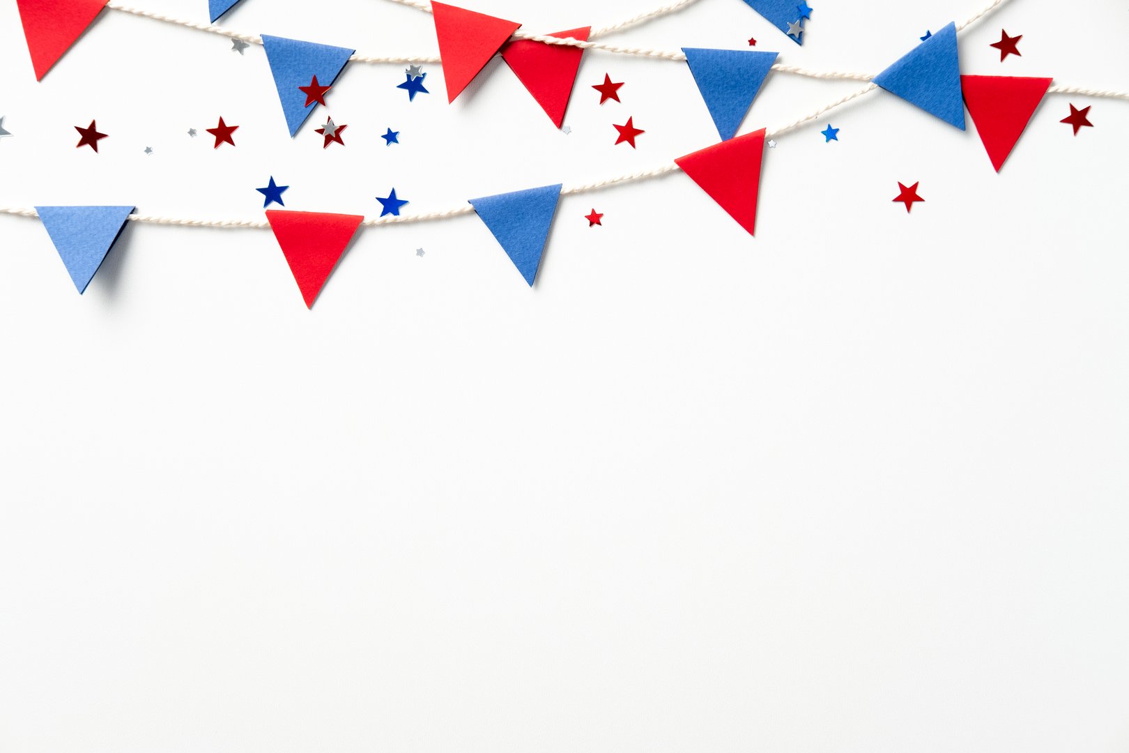 Patriotic bunting flags