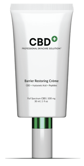Barrier Restoring Crème product bottle with 100mg CBD for post-procedure care