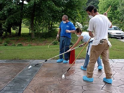 Decorative concrete patio