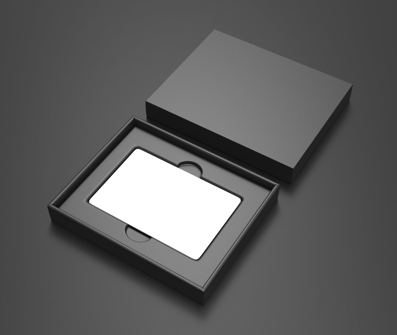 Rectangular hard cardboard gift card holder box for branding presentation and mock up template, Blank 3d illustration.