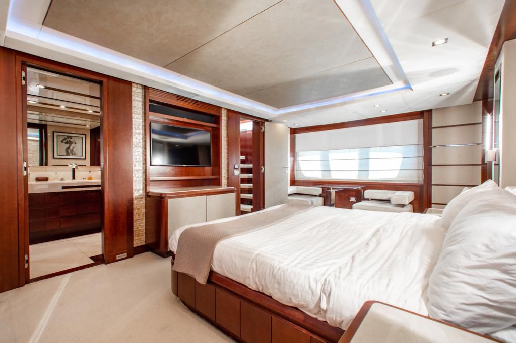 Azimut 85 Flybridge Lounge at Sunset