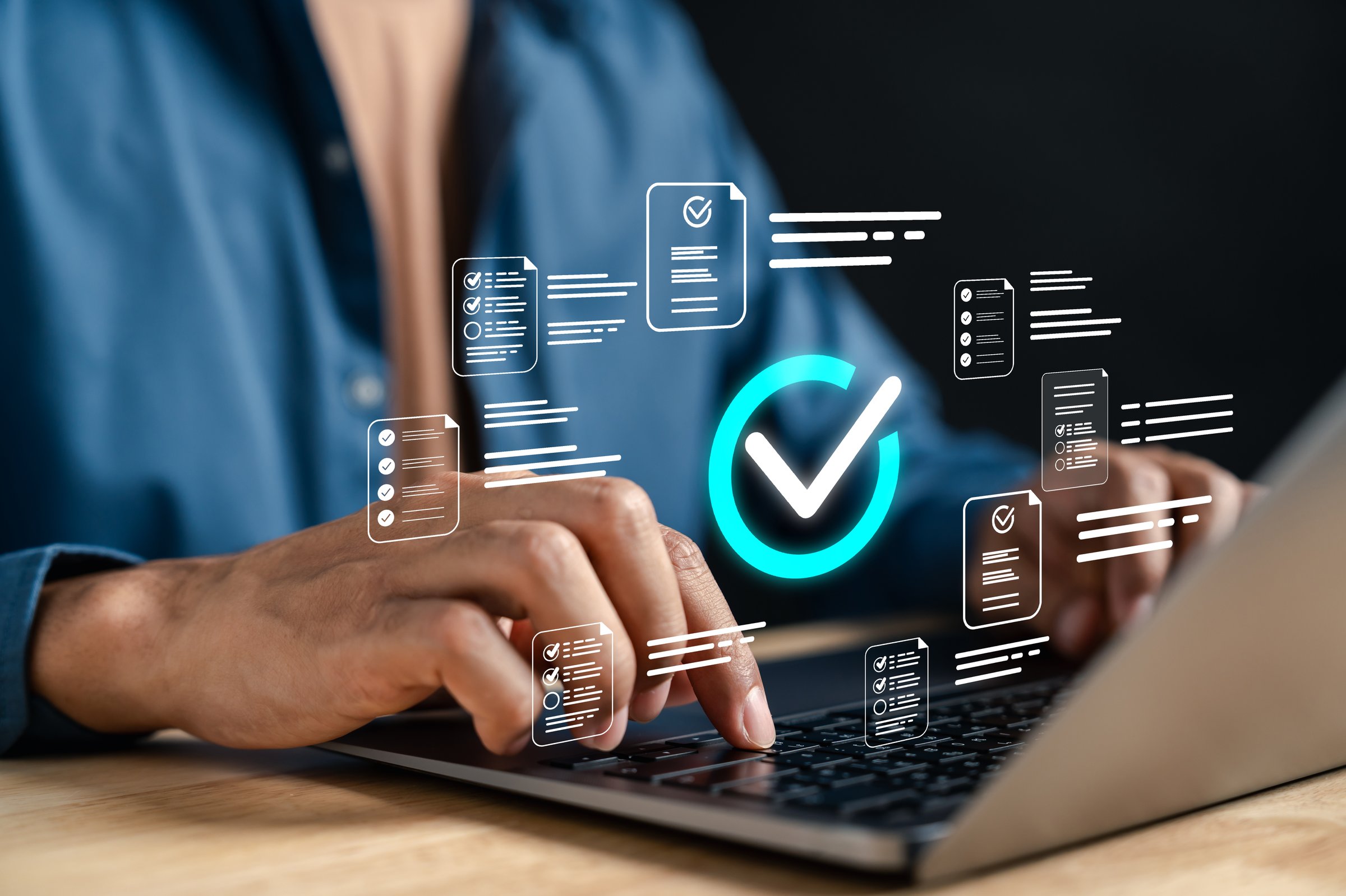 Digital checklist and survey questionnaire with document verification and task tracking, online form management, and workflow optimization for productivity.