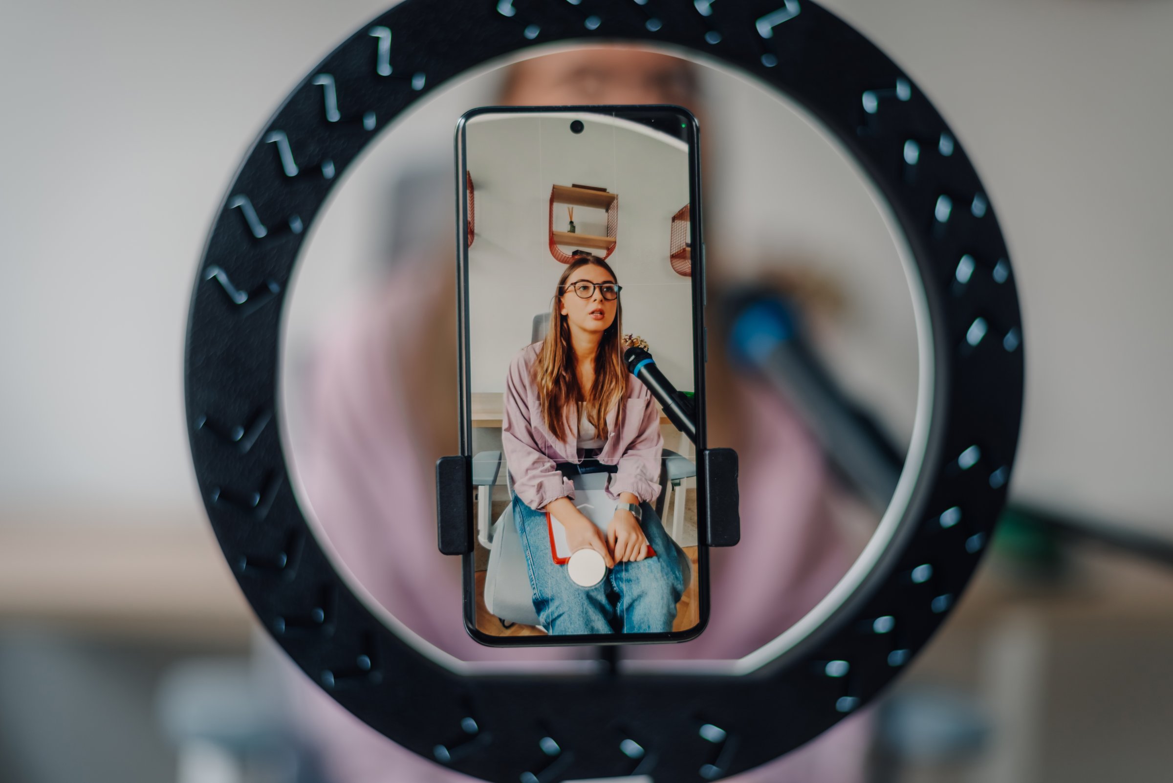 Content creator with smartphone