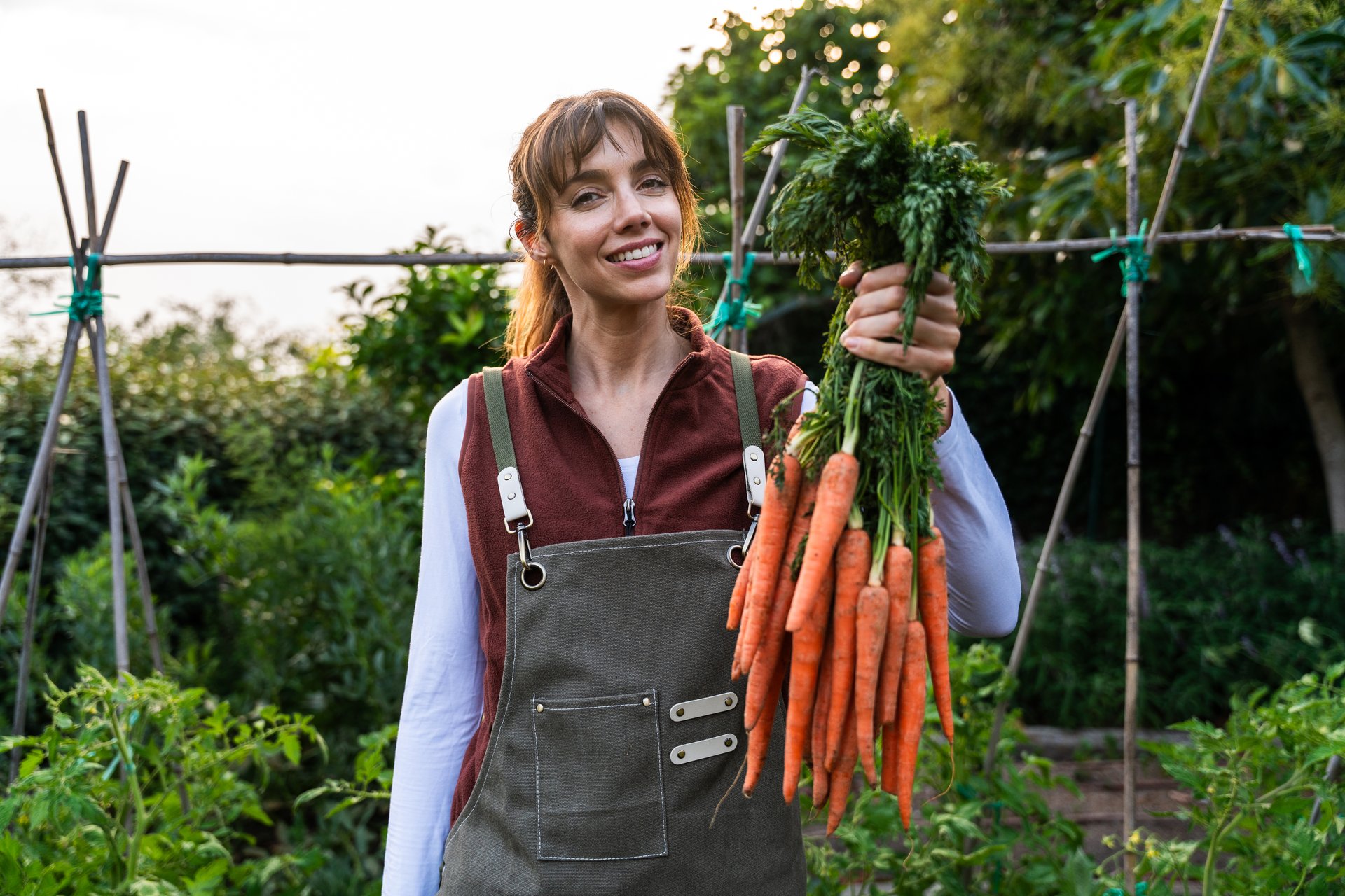Sustainable farming with fresh vegetables