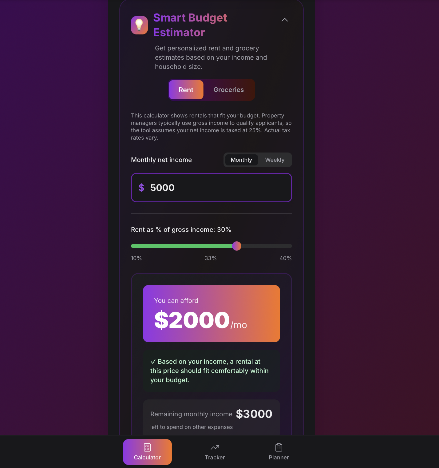 Smart Finance Tracker screenshot