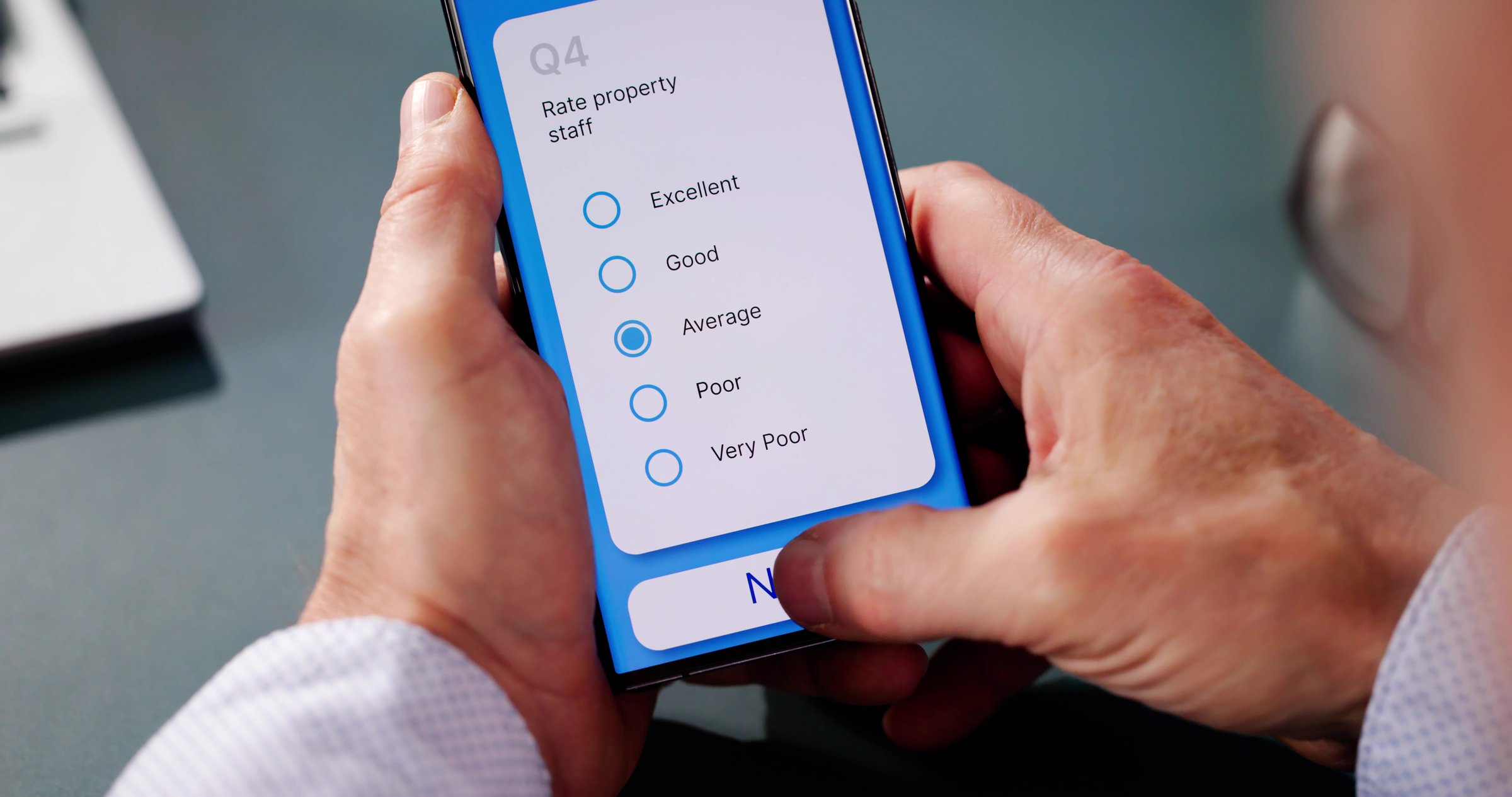 Digital Online Research Survey Form On Mobile Phone Screen