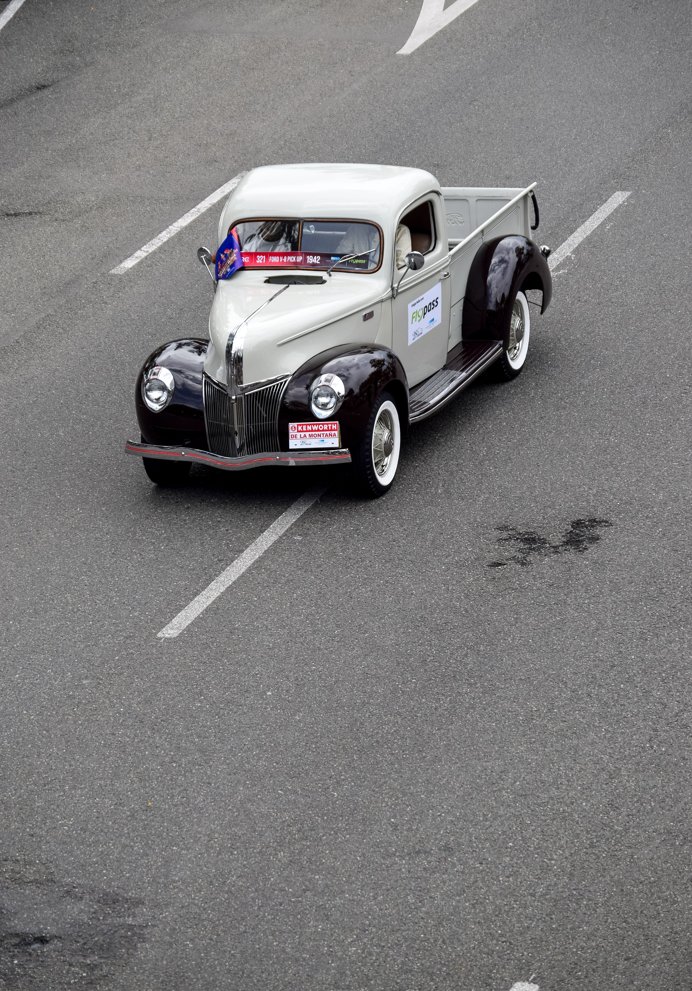 Classic car on West Texas road