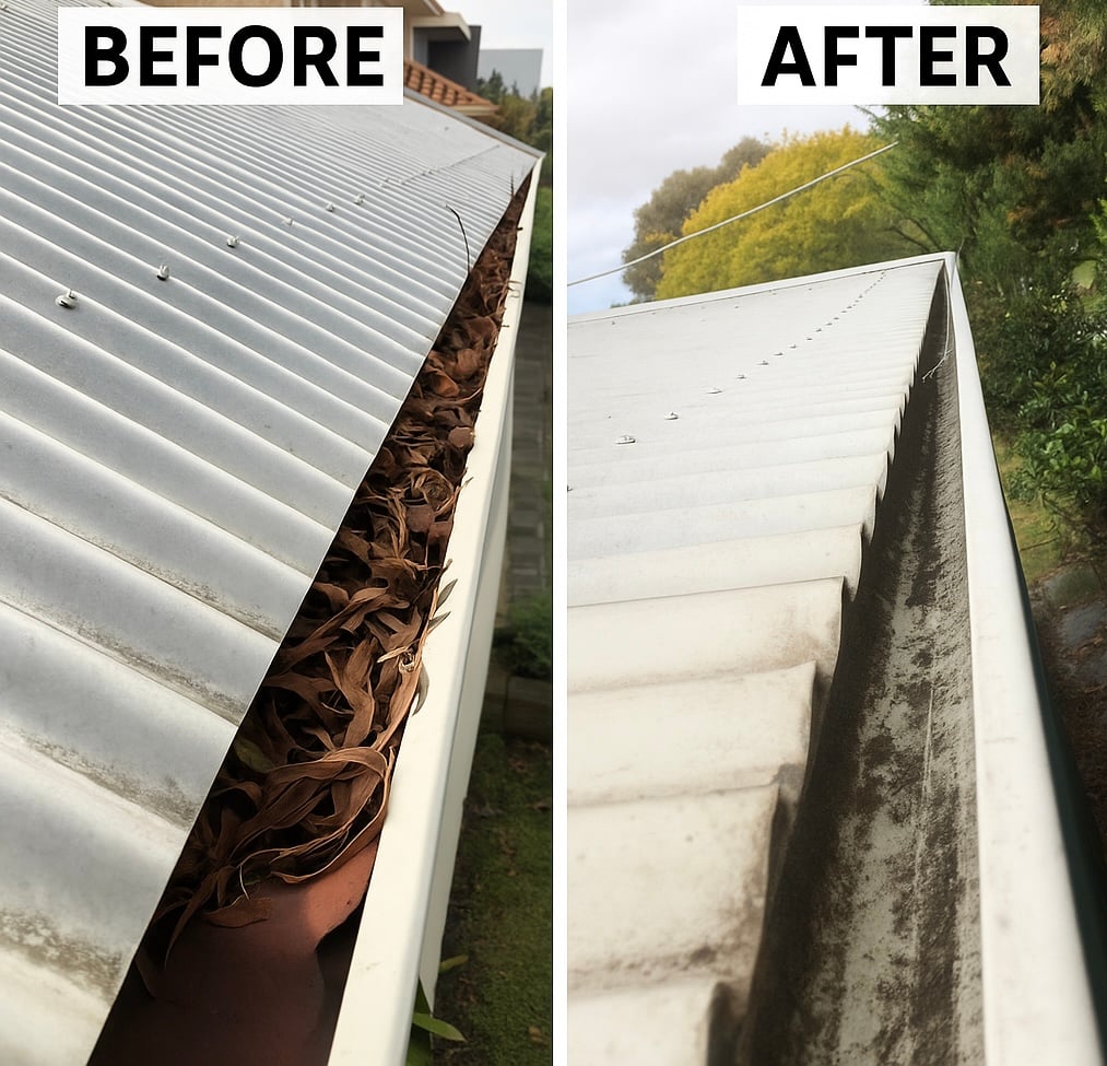 Professional gutter cleaning and debris removal