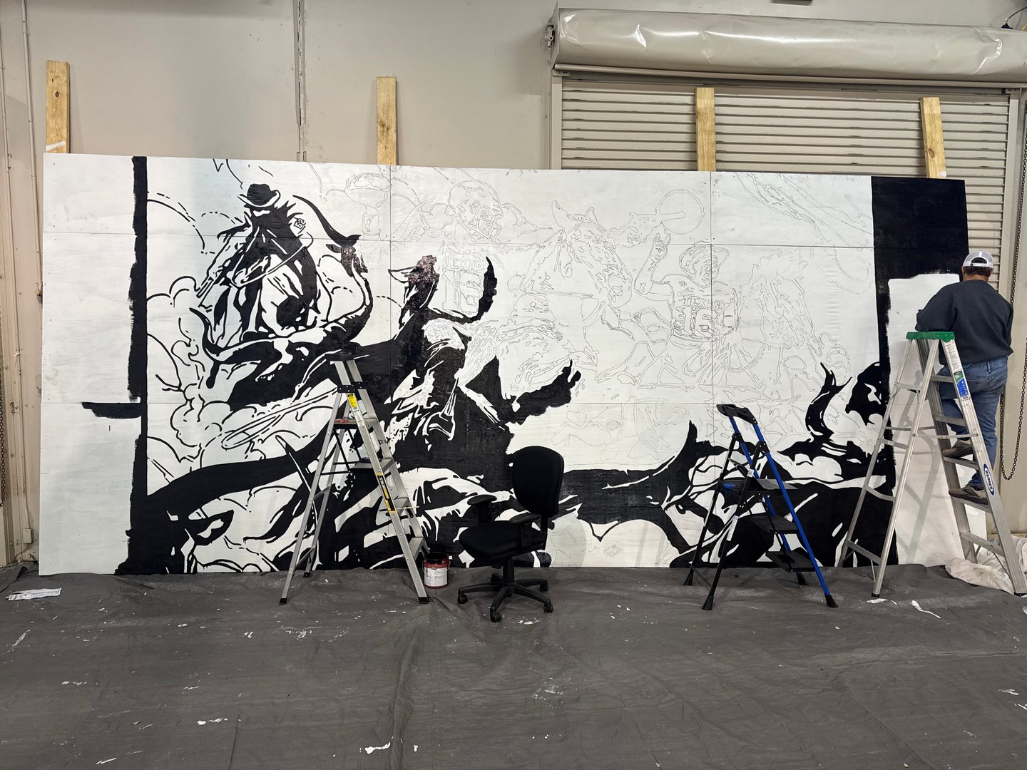 Arch Manning Mural Process Photo 4