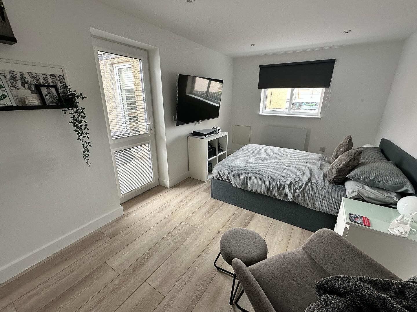 View of modern interior design. Minimalism boho style.