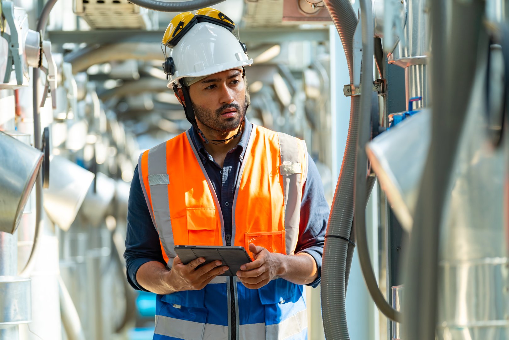 Professional engineer working on commercial building