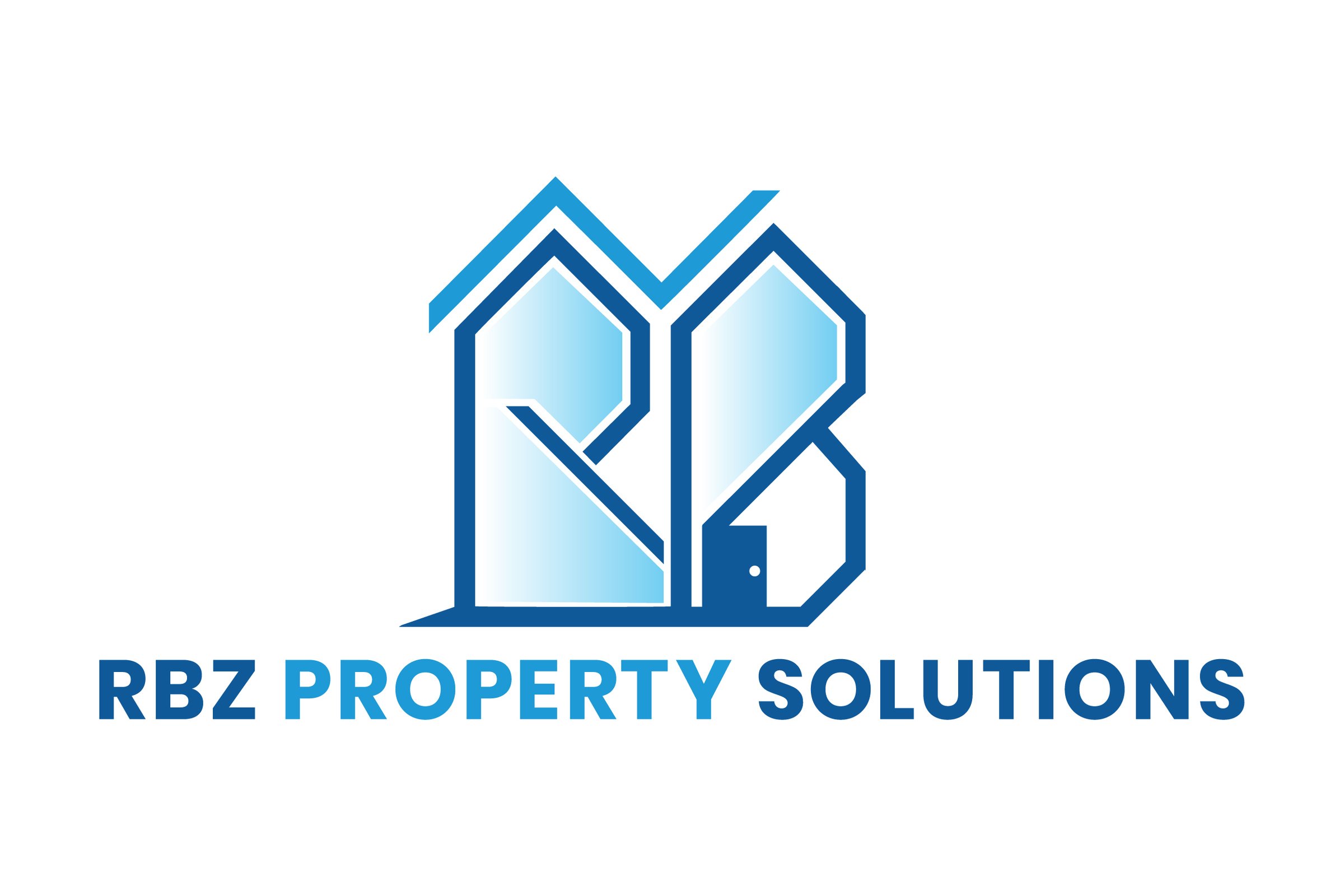 RBZ Property Solutions logo with stylized blue letters forming a house shape, placed above the company name in blue text.