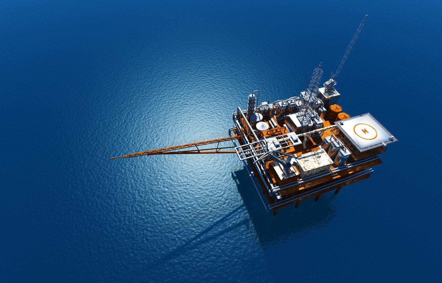 Extraction of oil in the sea..,3d render