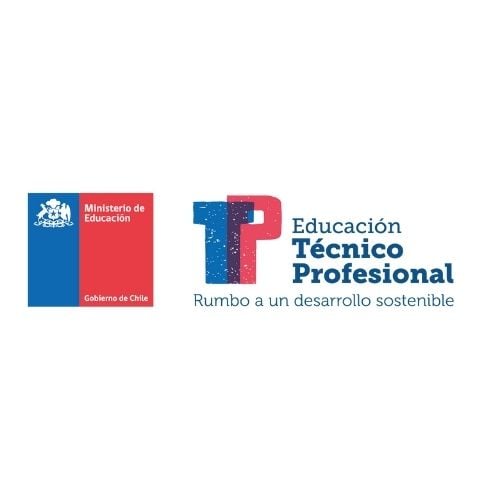 Logos of Chiles Ministry of Education and Technical Professional Education with the text Rumbo a un desarrollo sostenible.