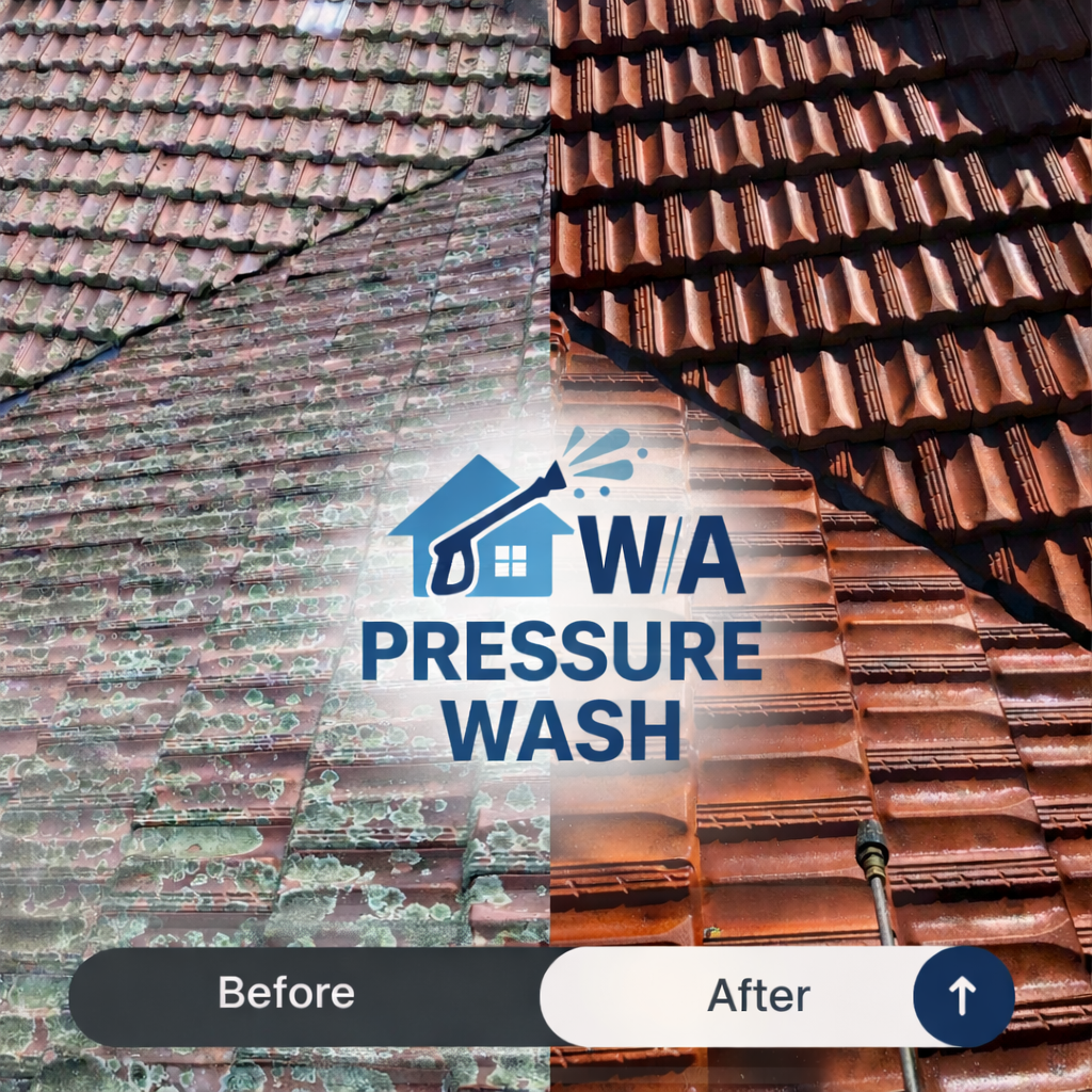 Roof washing completed project