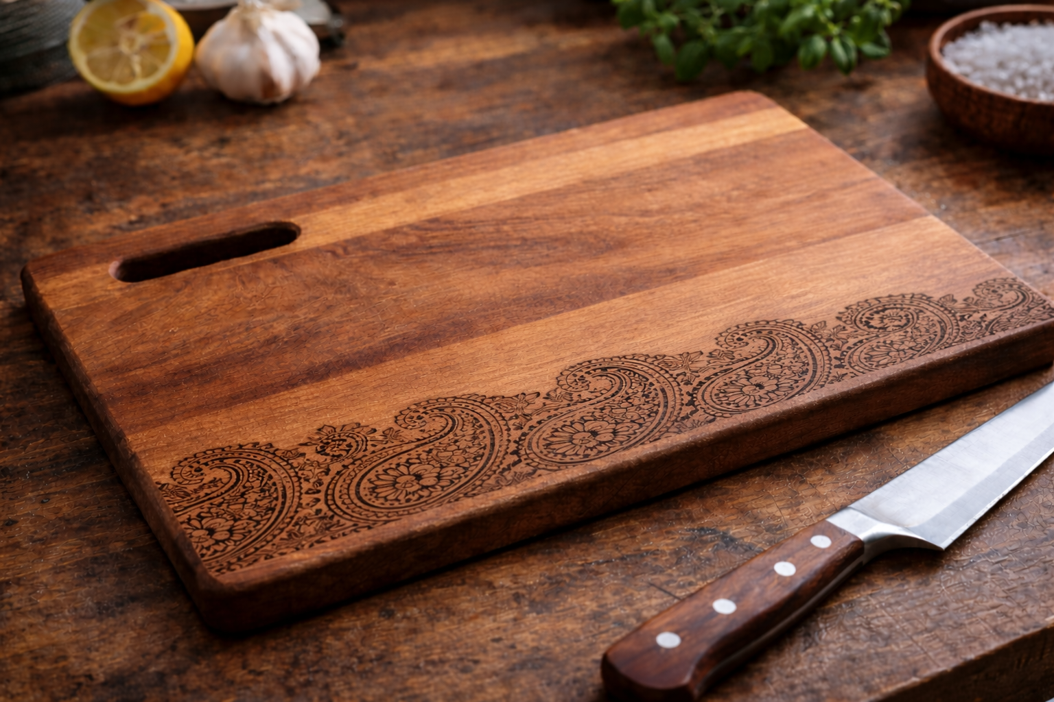 Custom engraved wooden cutting board